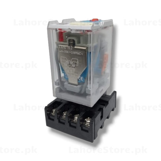 MY2 Power Relay 10A 250VAC with 8-pin socket base mounted