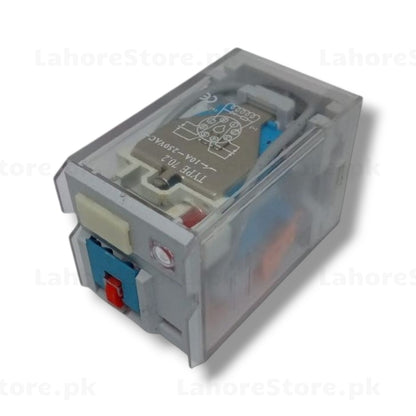MY2 Power Relay 10A 250VAC DPDT transparent cover with manual override button