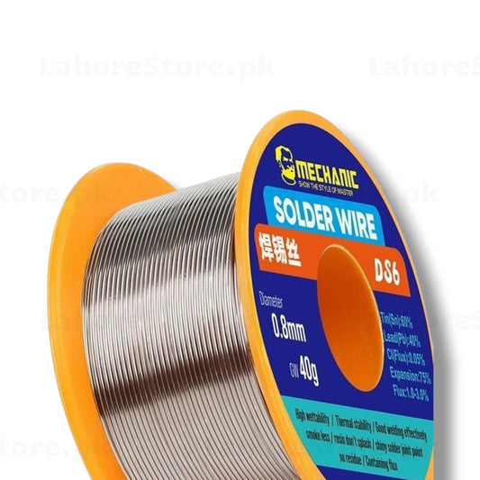 Mechanic DS6 Solder Wire 60/40 0.8mm 40g flux core reel close-up