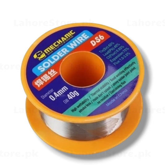 Mechanic DS6 Solder Wire 60/40 0.4mm 40g flux core reel top view