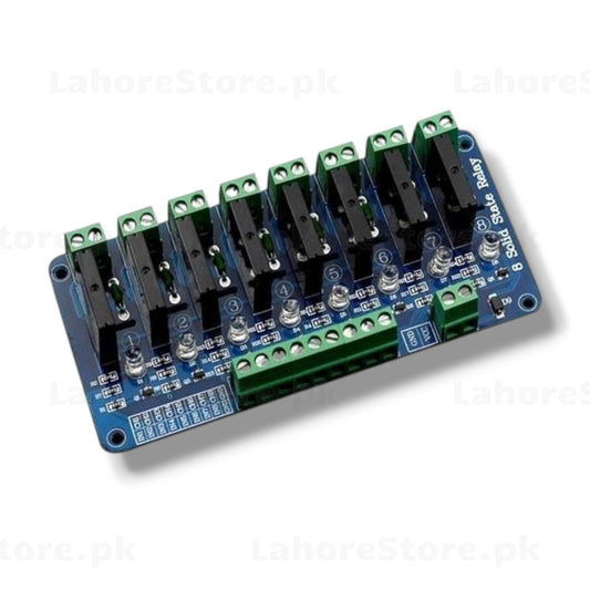 8 Channel Solid State Relay Module blue PCB with green screw terminals