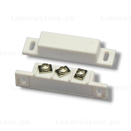 Magnetic Door Window Contact Sensor white plastic NC NO COM 3 terminal with magnet piece