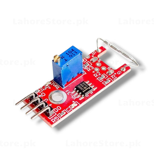 KY-024 Linear Hall Effect Sensor Module red PCB with LM393 and blue potentiometer