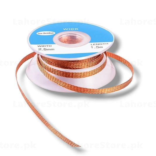 Desoldering wick solder remover braid 2.5mm 1.5m on blue spool