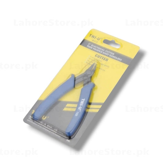 TNI-U TU-109 flush cutter in original retail blister packaging showing 5 inch electrical cutter thin profile easy handling label