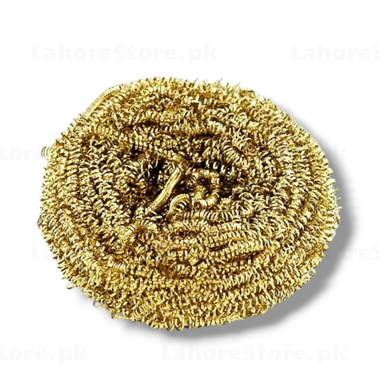 Brass wire soldering iron tip cleaner ball showing golden brass wool coil for dry flux residue and oxidation removal without water or thermal shock