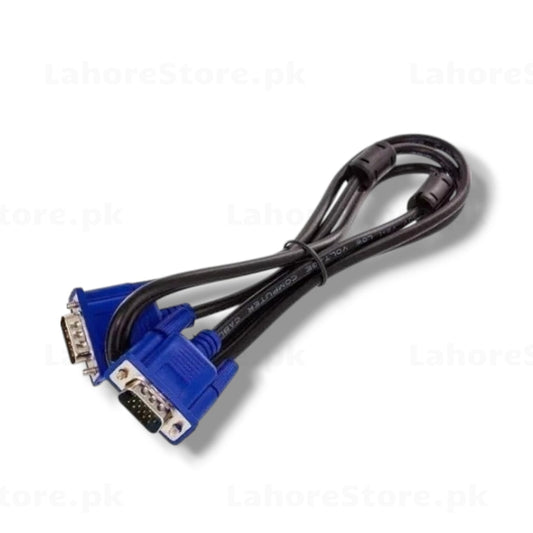 VGA Cable Male to Male 15-Pin Blue Connectors