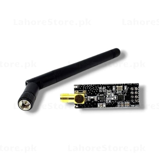 NRF24L01+PA+LNA wireless transceiver module with external SMA antenna black PCB