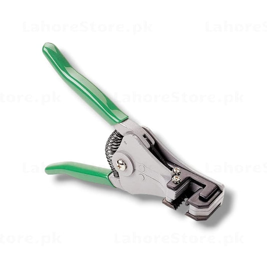 Automatic Wire Stripper green handle side view showing blade