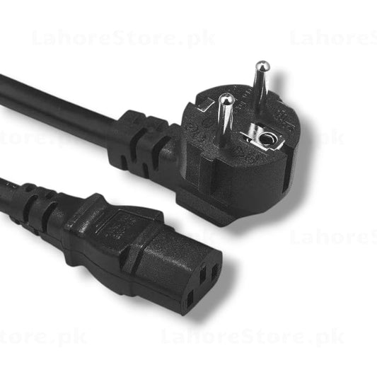 IEC C13 Power Cable EU Schuko plug to C13 connector black