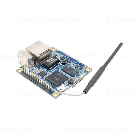 Orange Pi One Board Angle View with WiFi Antenna