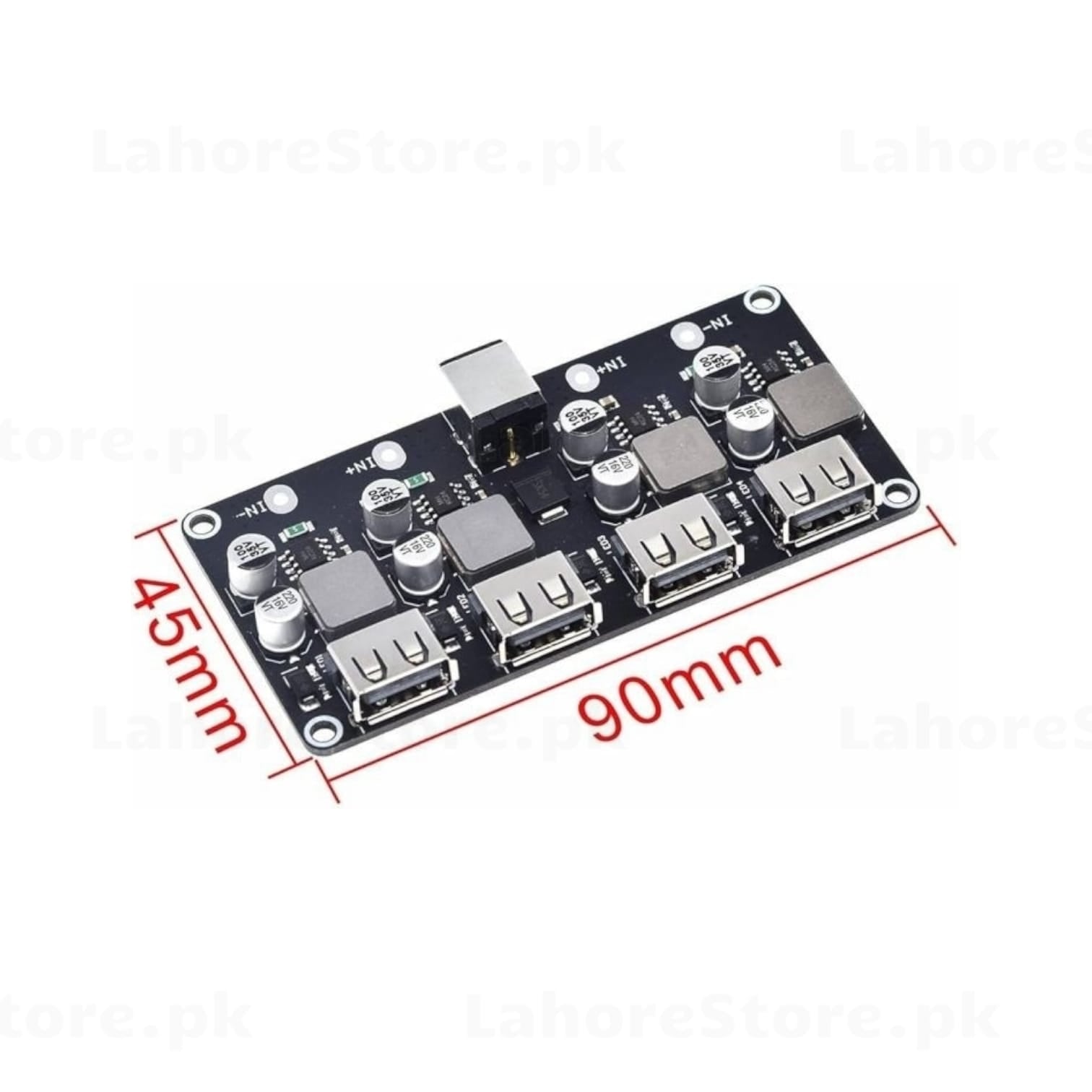 4-Port USB Charging Hub Board with Dimensions 90x45mm