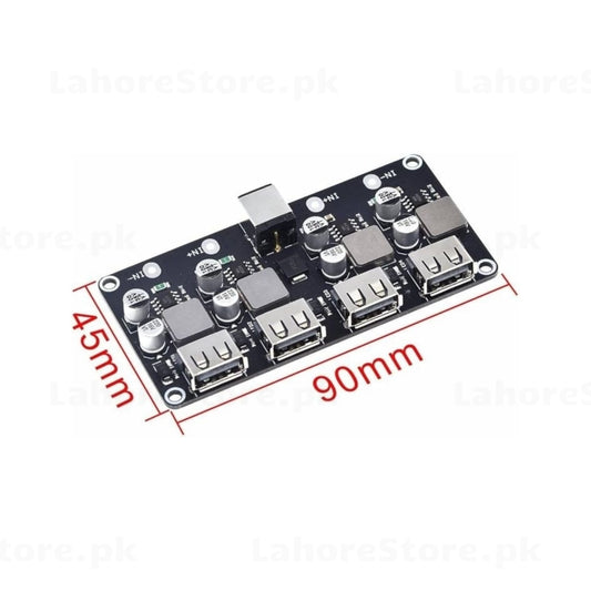4-Port USB Charging Hub Board with Dimensions 90x45mm