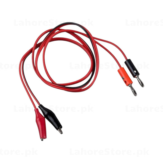 Alligator Clip to Banana Plug Test Leads Red Black