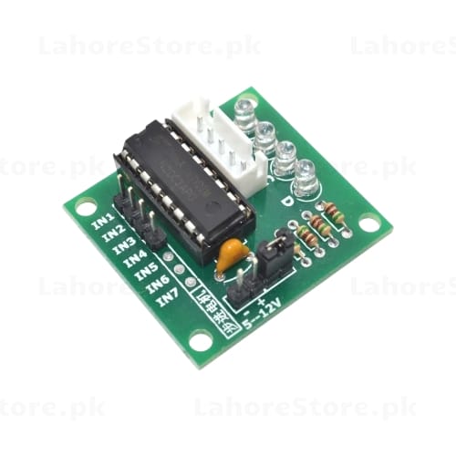 ULN2003 stepper motor driver board with LED indicators and IN1-IN7 control pins