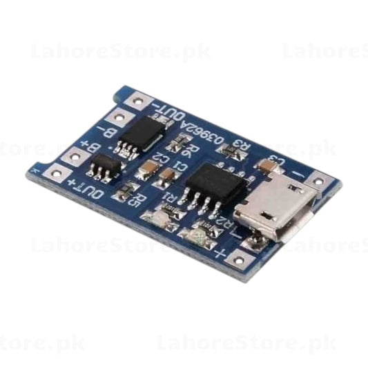 TP4056 Micro USB 1A Li-ion Battery Charger Module with Protection 03962A - top view