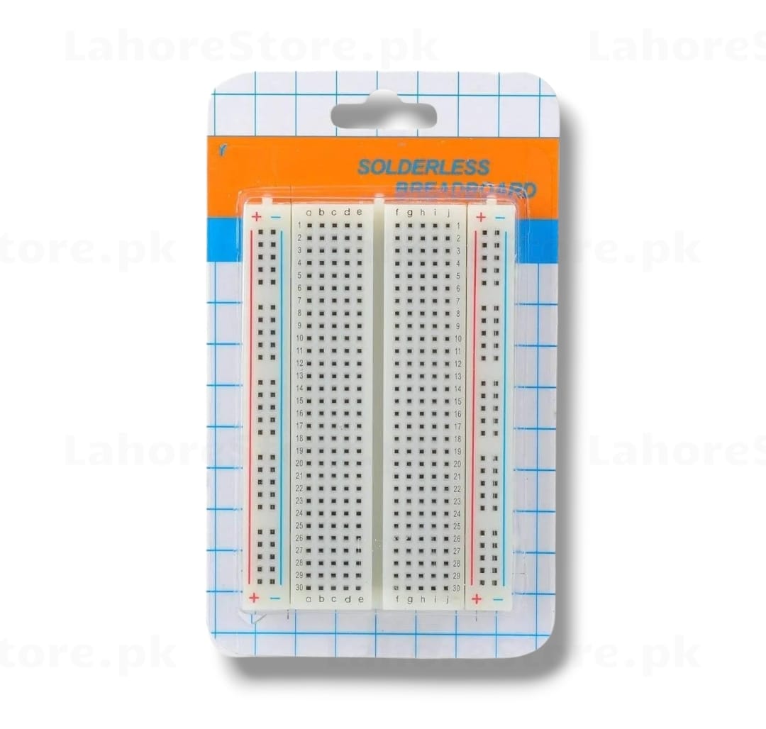 400-Point Solderless Breadboard top view with detail insets