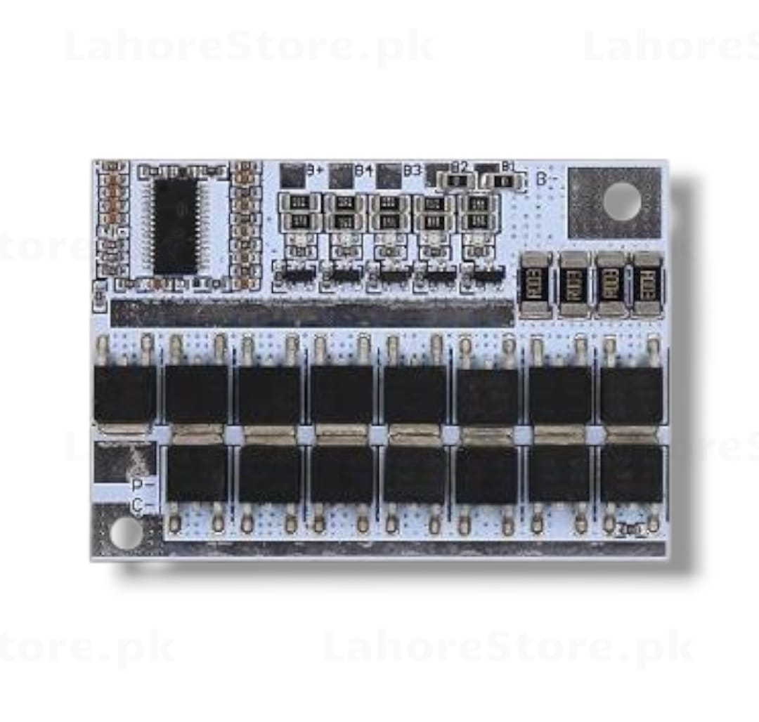 4S Li-ion BMS Board 30A with 16 MOSFETs and cell balancing pads top view