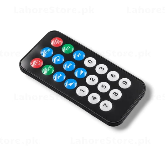 21-Key IR Infrared Remote Control with colored media buttons and numeric keypad