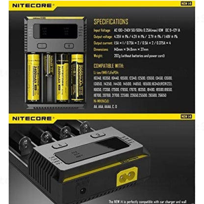 Nitecore New i4 specifications and compatibility chart
