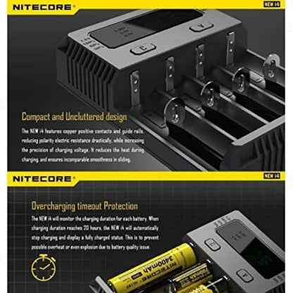 Nitecore New i4 copper contacts and overcharge protection features