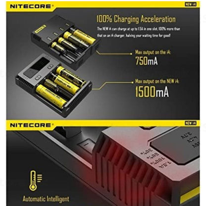 Nitecore New i4 charging speed comparison and thermal protection