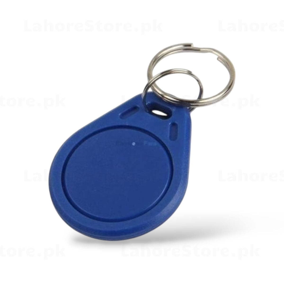 Blue RFID key fob tag 13.56MHz with metal key ring
