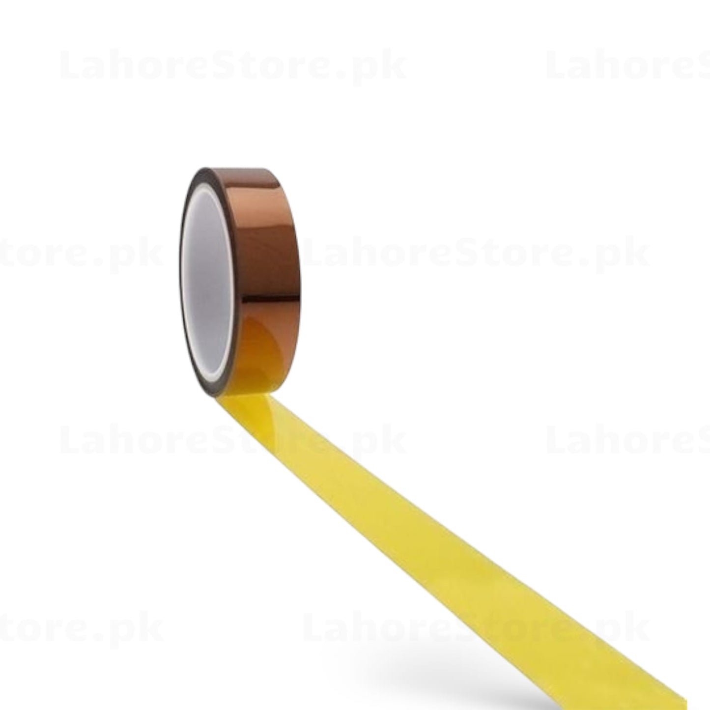 Kapton polyimide heat resistant tape golden amber roll unrolled view