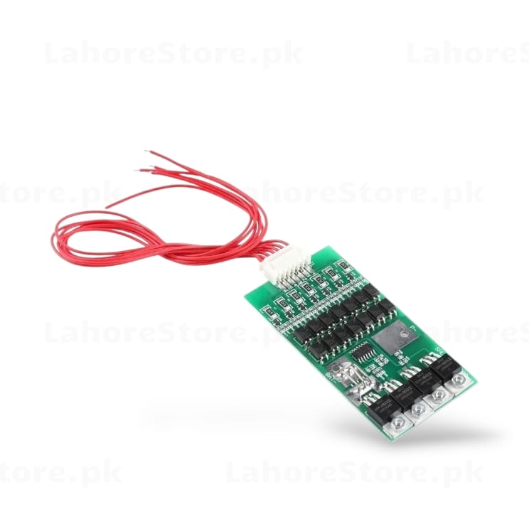 5S 18.5V BMS LiPo Battery Protection Board with balance lead wires - angled view