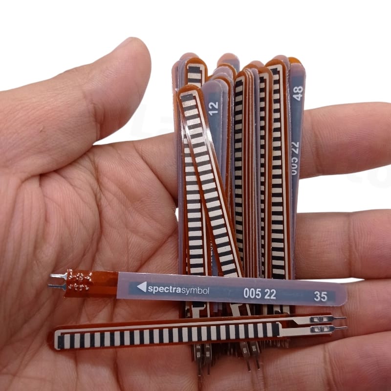 Spectra Symbol flex sensors held in hand showing multiple units