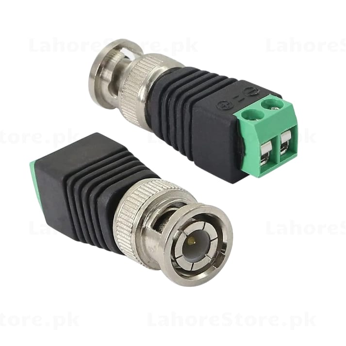 BNC Male Connector with Screw Terminal pair showing both orientations