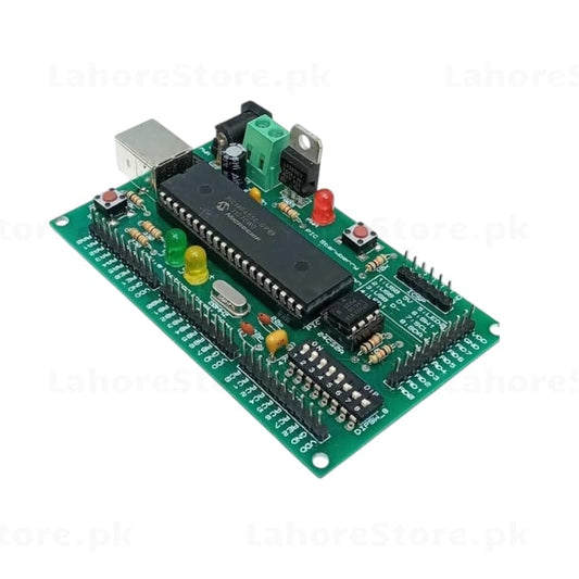 PIC Microcontroller Development Board DIP40 with USB LEDs DIP switch and screw terminals