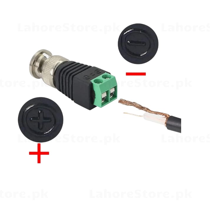 BNC Male Screw Terminal Connector angled close-up view