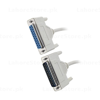 DB25 Male to Female 25-pin D-Sub extension cable connector close-up view