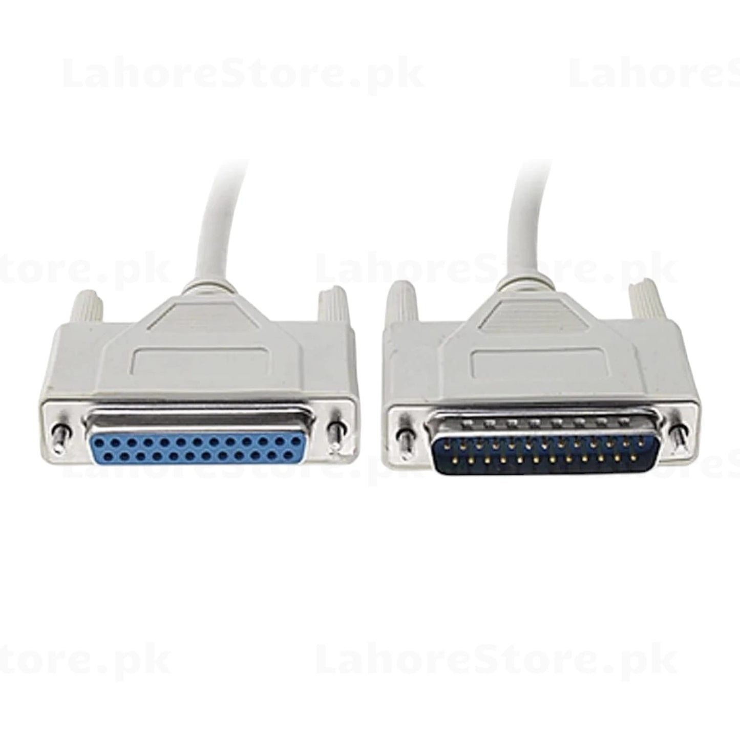 DB25 Male to Female extension cable showing both connector ends side by side