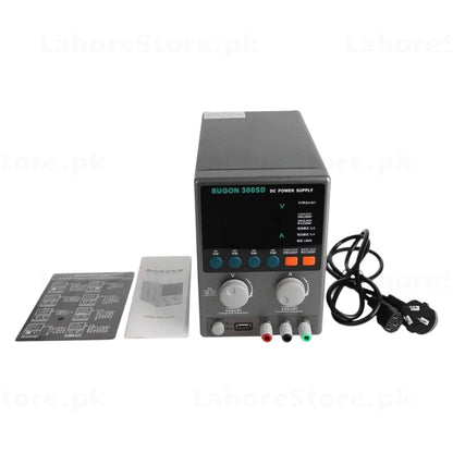 SUGON 3005D adjustable DC power supply front panel with digital voltage and current display