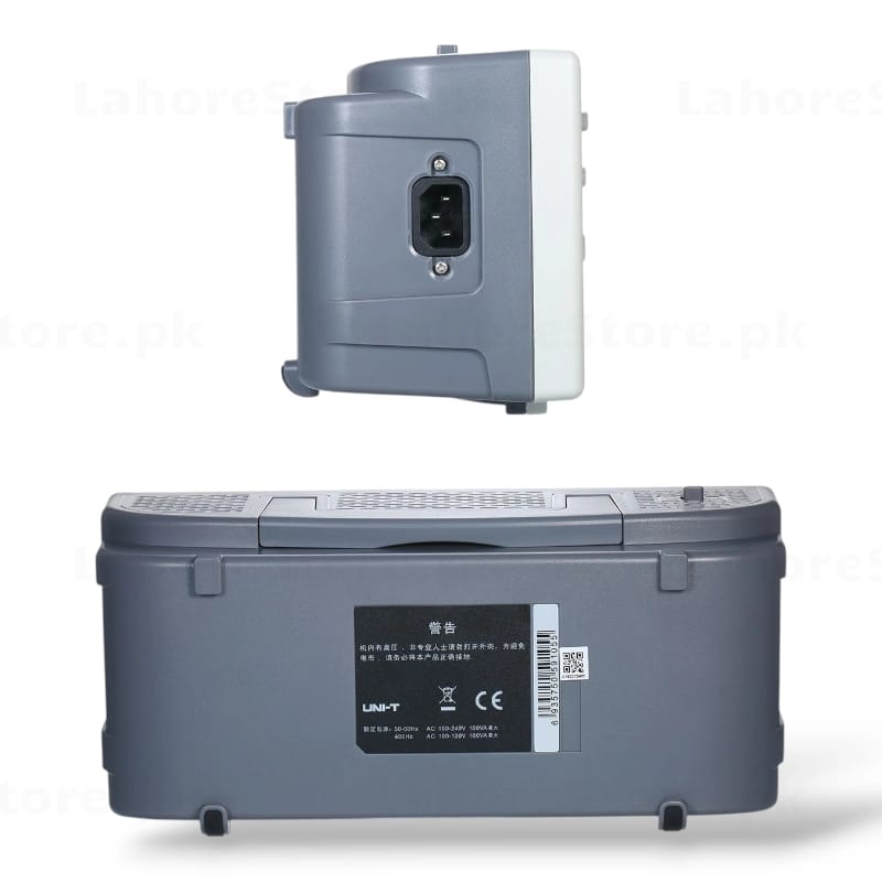 UNI-T UTD2102E digital storage oscilloscope rear panel and power input