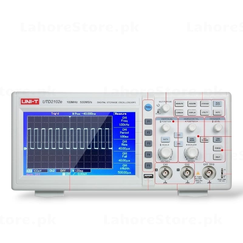 UNI-T UTD2102E digital storage oscilloscope side angle