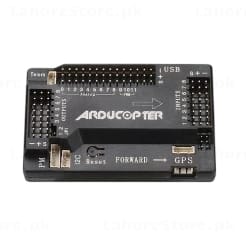APM 2.8 ArduPilot flight controller with servo PWM cable set top angled view