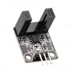 FC-33 LM393 IR Slot Optical Speed Sensor Module with slotted infrared photointerrupter and 3-pin header on black PCB