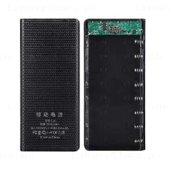10x 18650 DIY Power Bank Case dark blue black variant with LED display and dual USB output ports