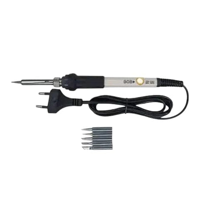 90B Professional Soldering Iron Kit retail blister card packaging showing iron tips tweezers sponge and soldering paste