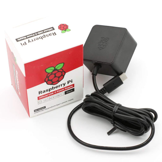 Official Raspberry Pi USB-C Power Supply - 5.1V 3A Black for Raspberry Pi 4