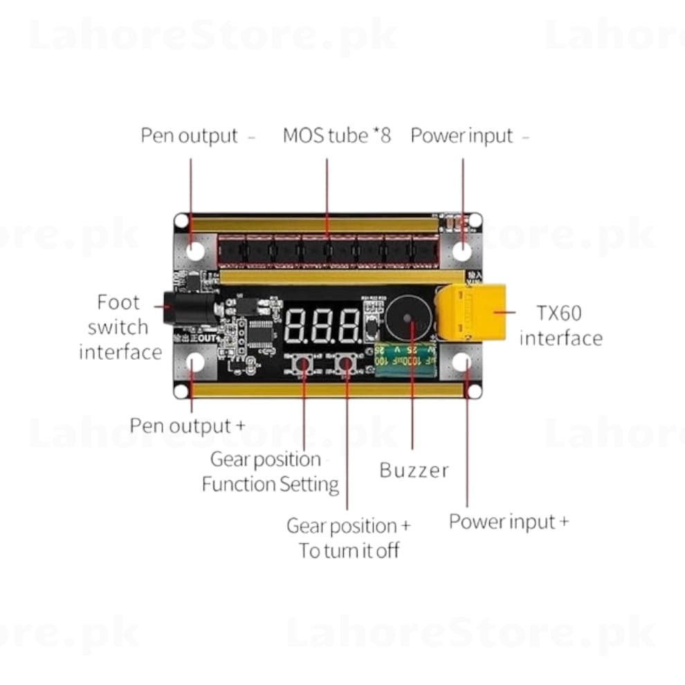 Spot welder controller terminal and control button diagram